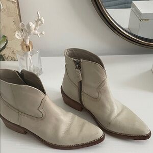 Women's Cream Ankle Boots